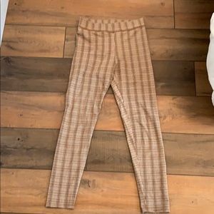 Plaid stretchy  legging pants